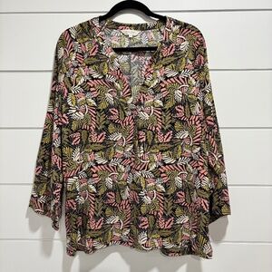 Part Two Copenhagen  botanical print 3/4 sleeve blouse flowy size EU40